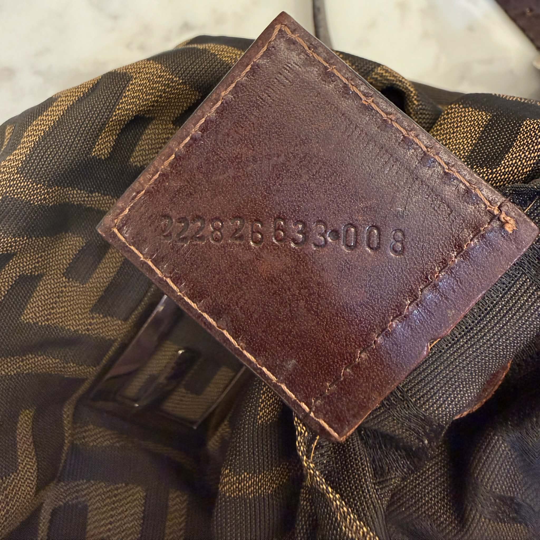 Fendi Zucca Canvas Tote Silver F logo