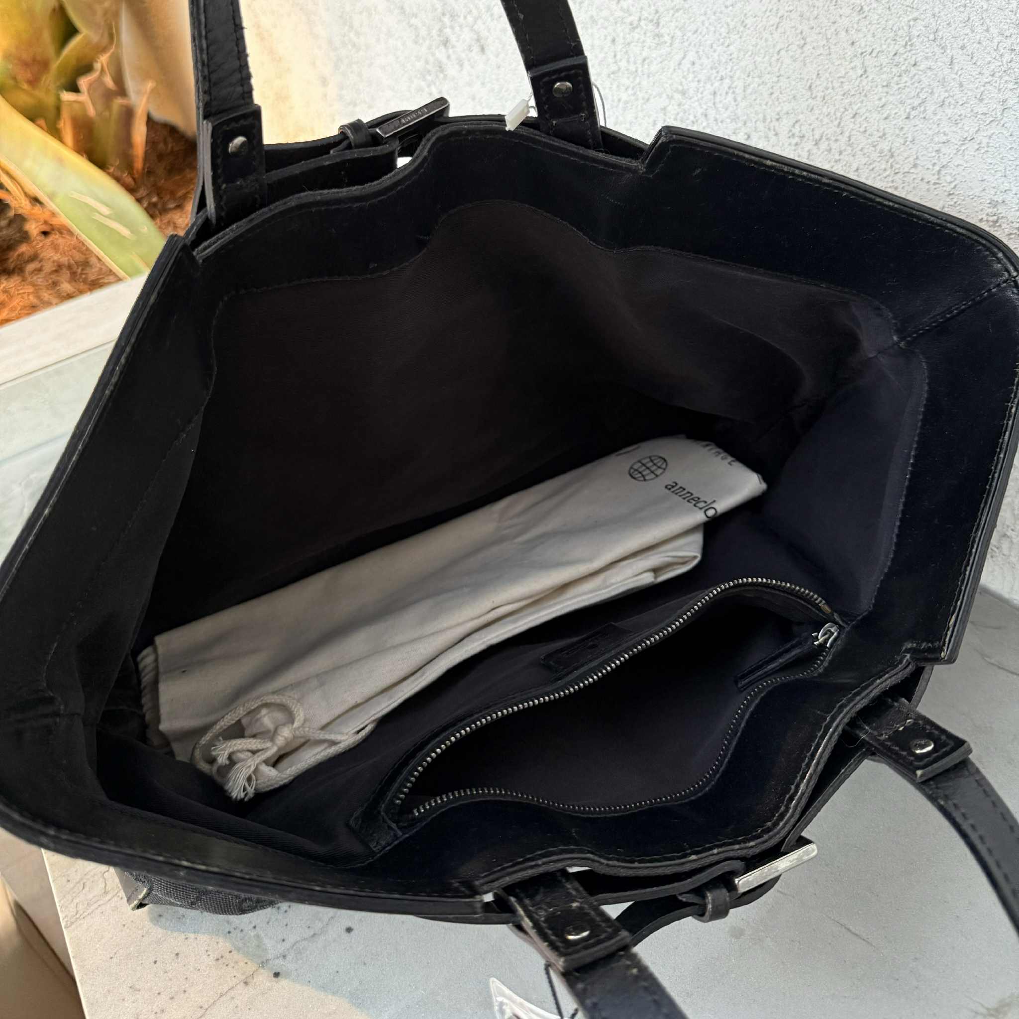 Gucci GG Monogram Canvas/Leather Belt Buckle Handbag Black