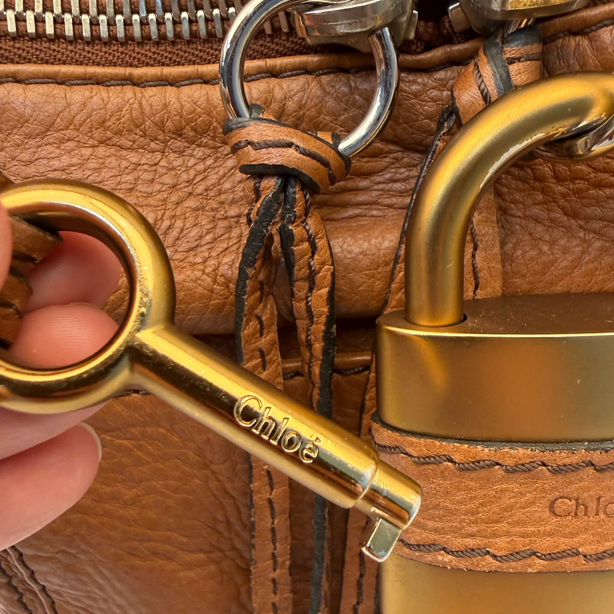 Chloe Leather Large Paddington Shoulder Bag Brown