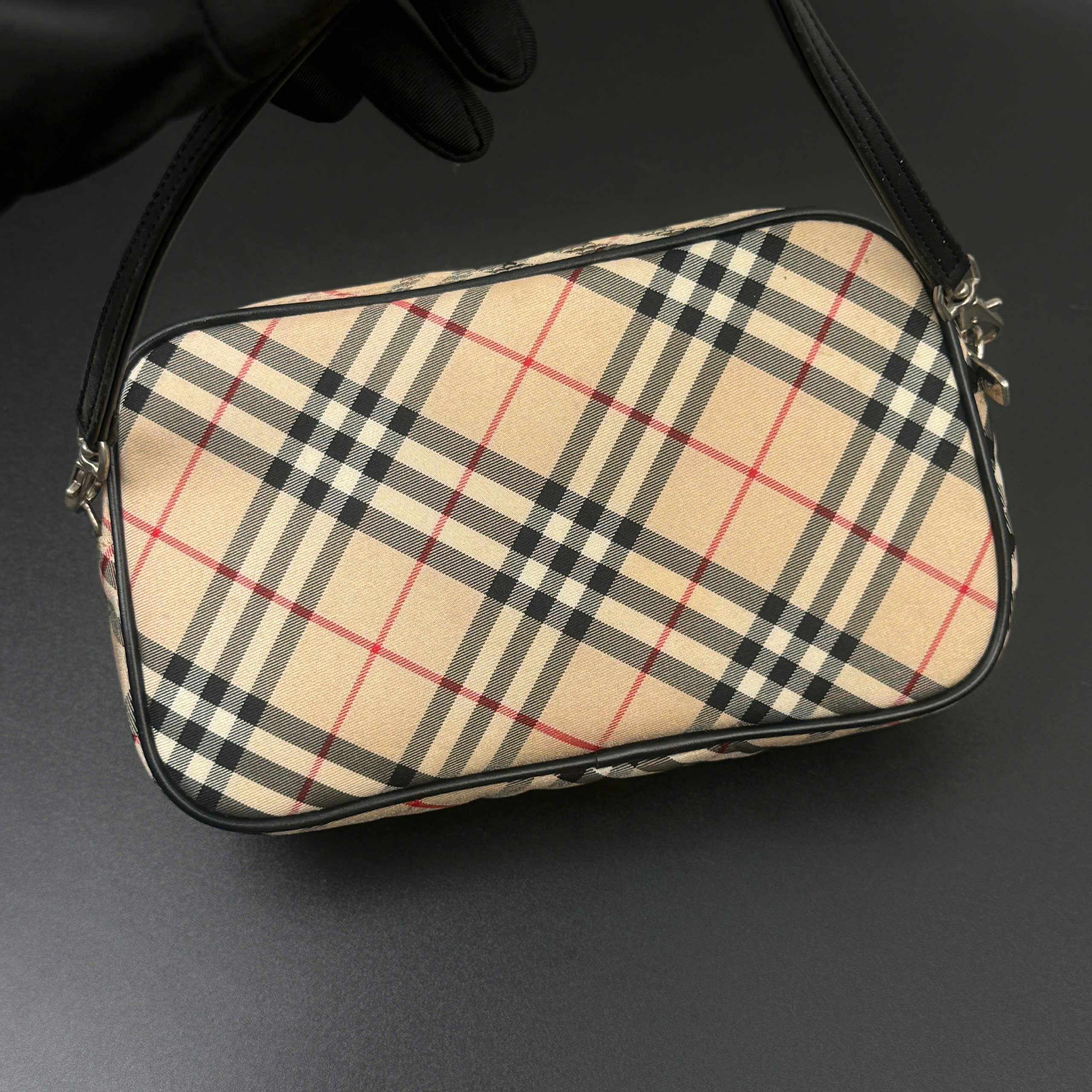 Burberry Nova Check Beige Synthetic Handbag