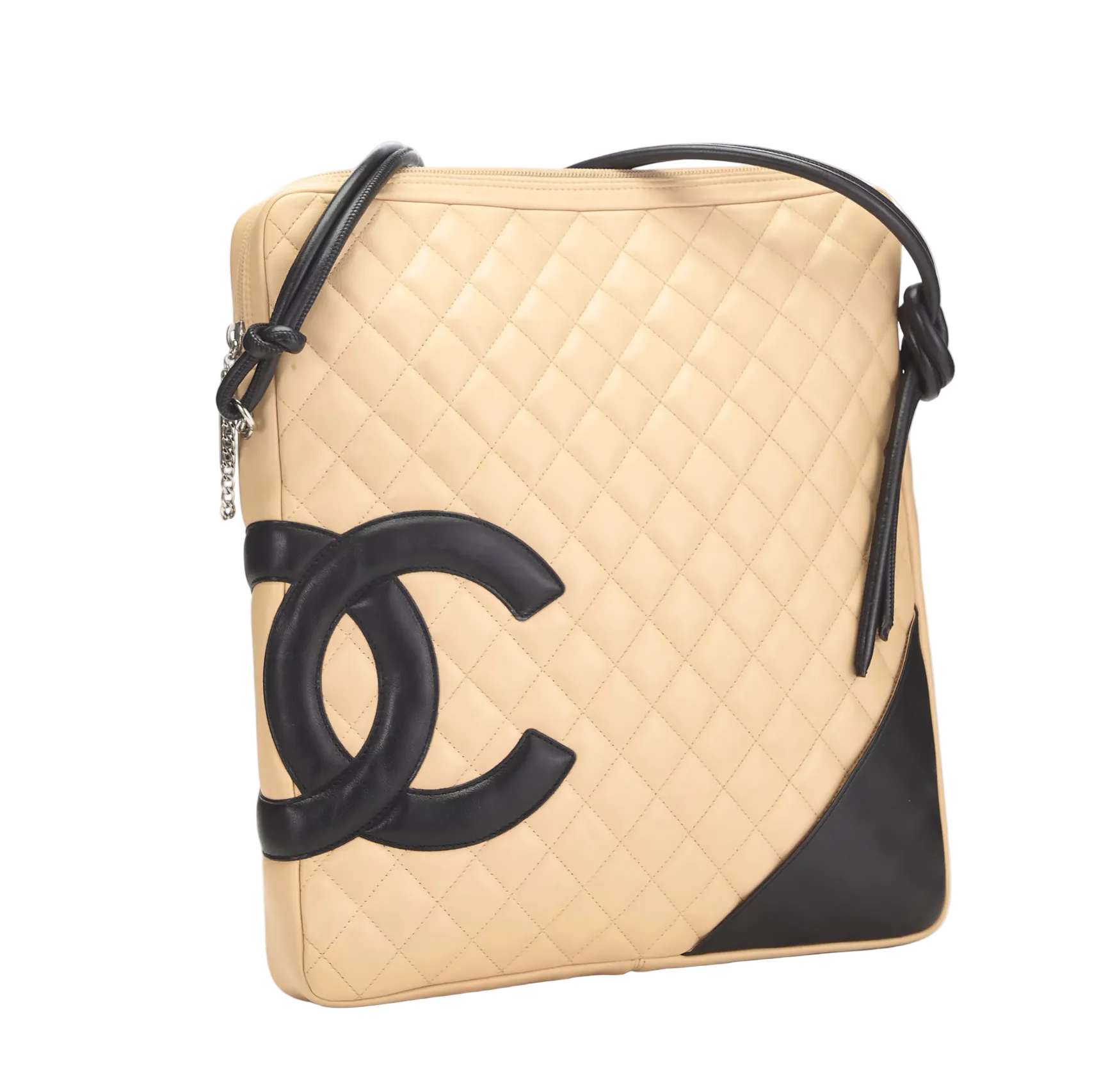 Chanel Beige Quilted Calfskin Cambon Messenger Large