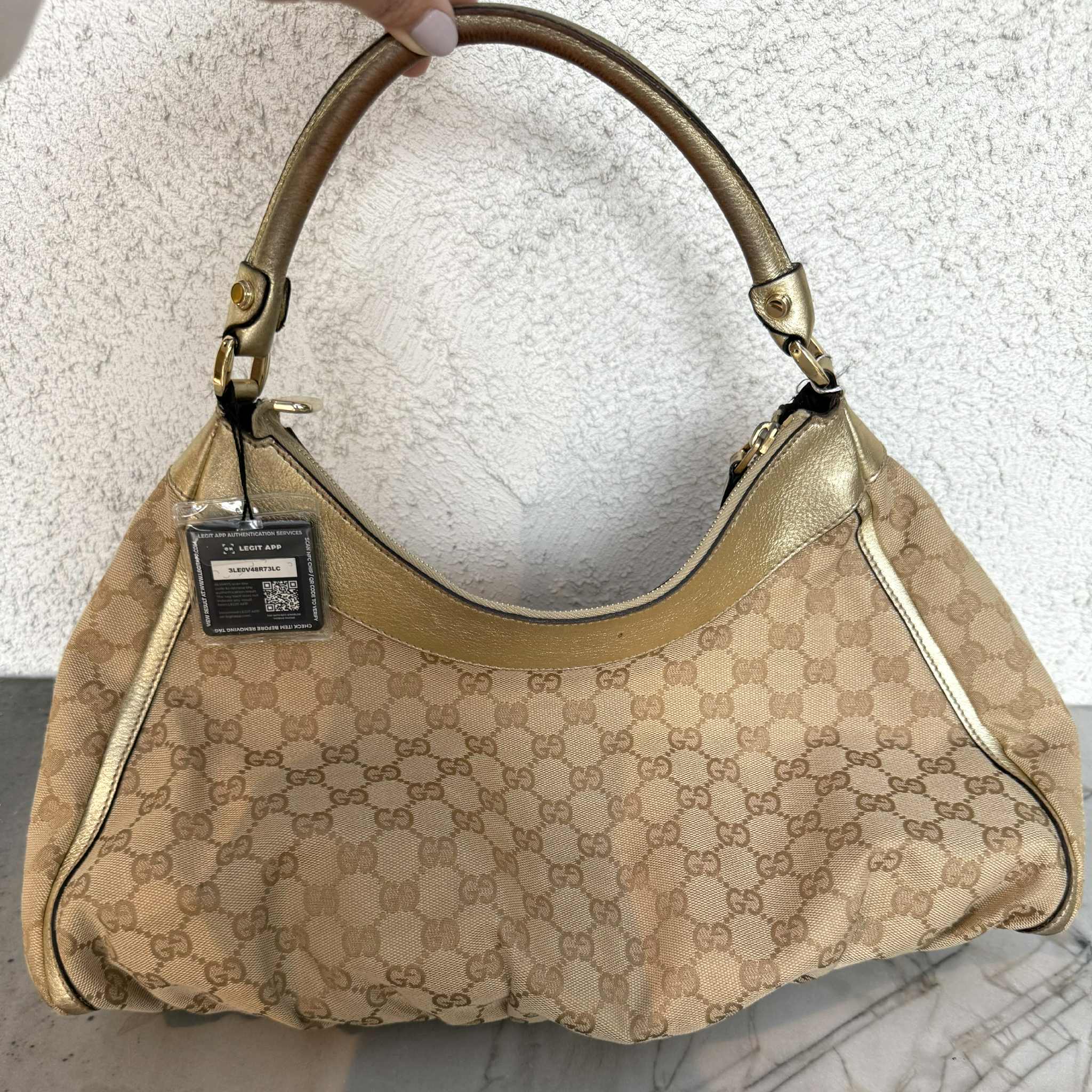 Gucci Abbey D - Ring Monogram Canvas Hobo Bag