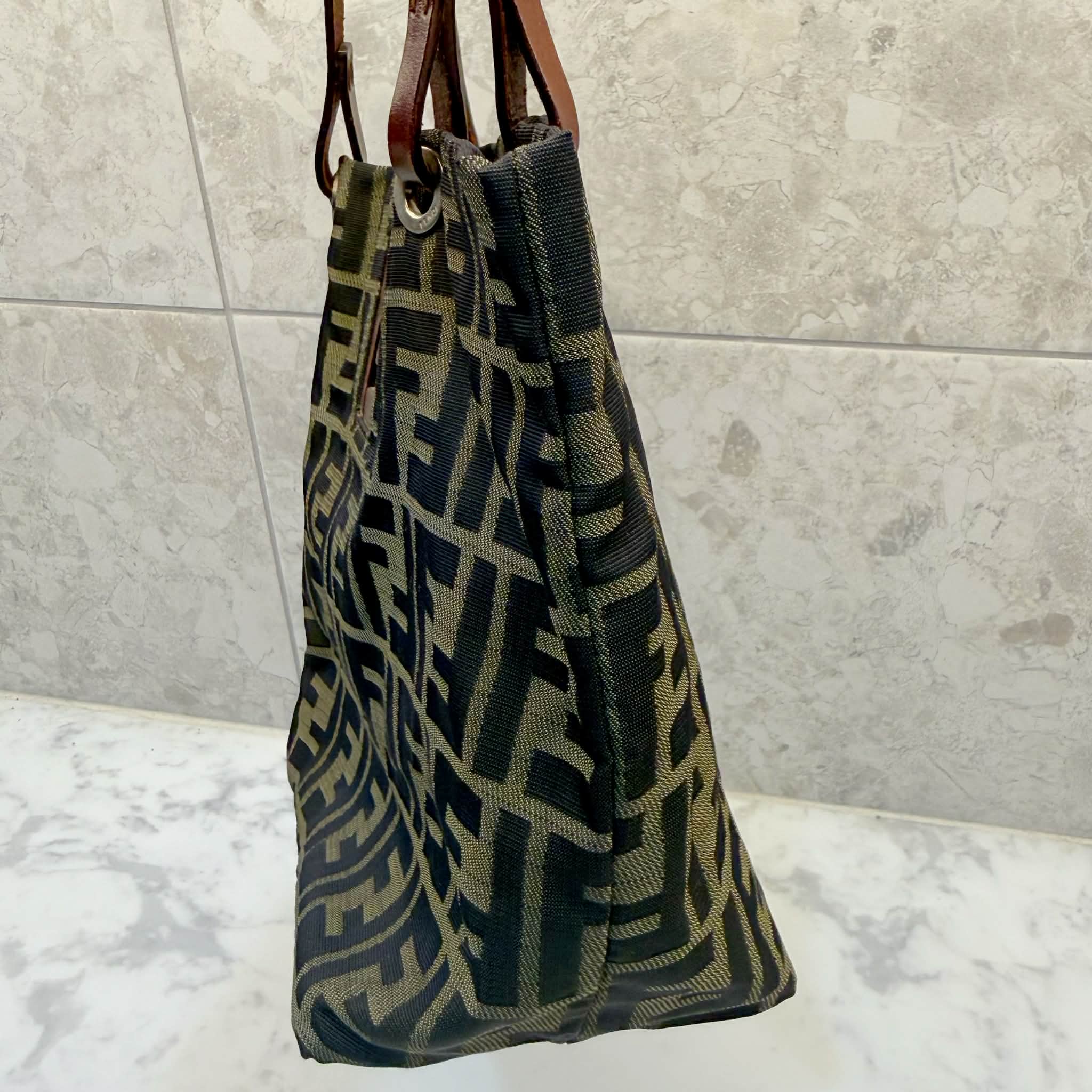 Fendi Brown Zucca FF Logo Tote Bag