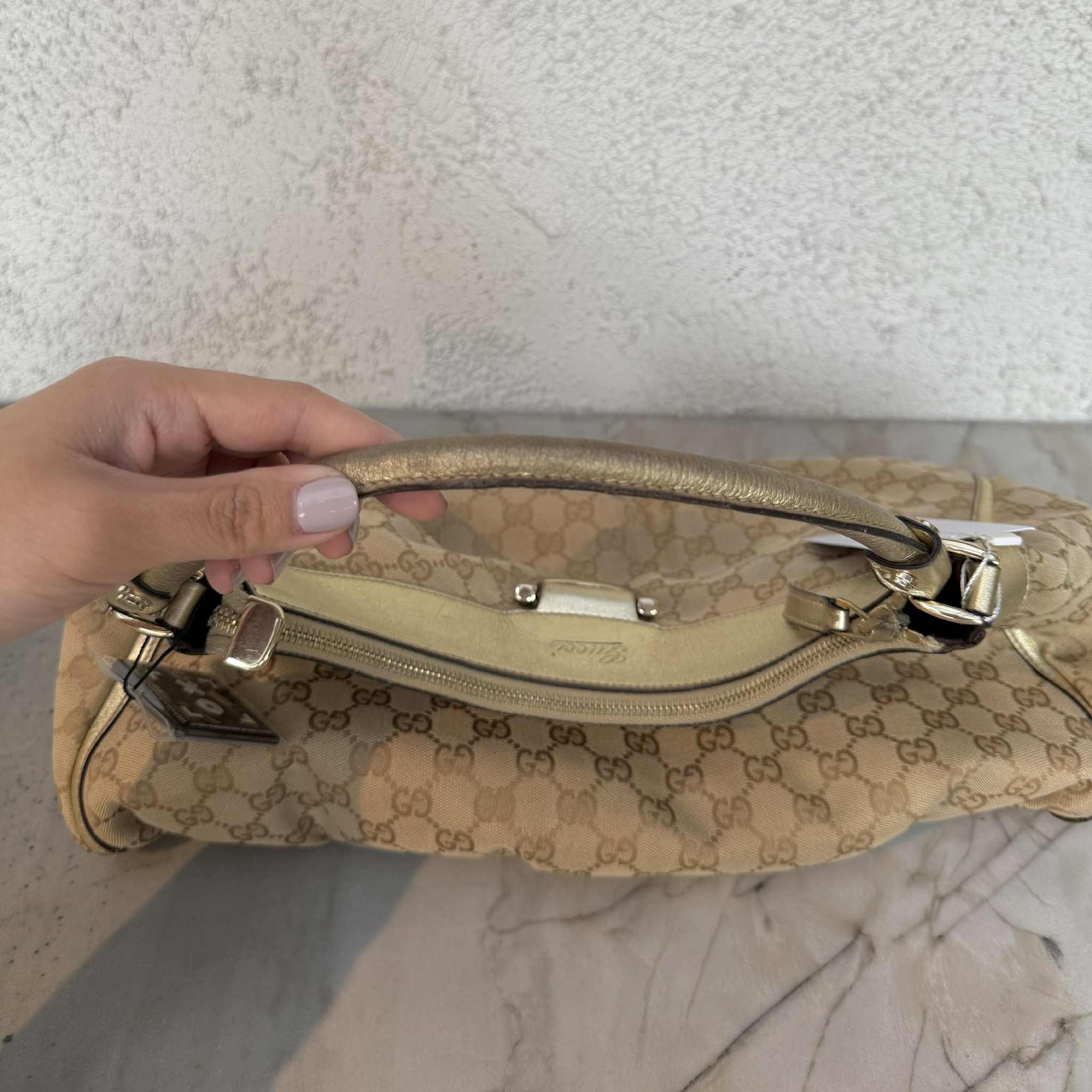 Gucci Abbey D - Ring Monogram Canvas Hobo Bag