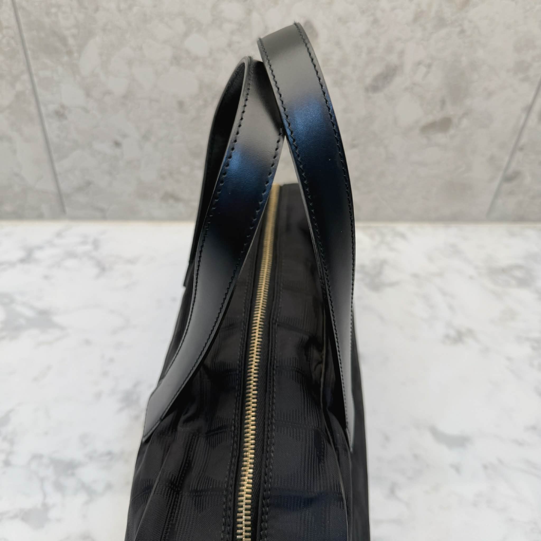 Chanel Black Nylon Canvas Bowler Bag