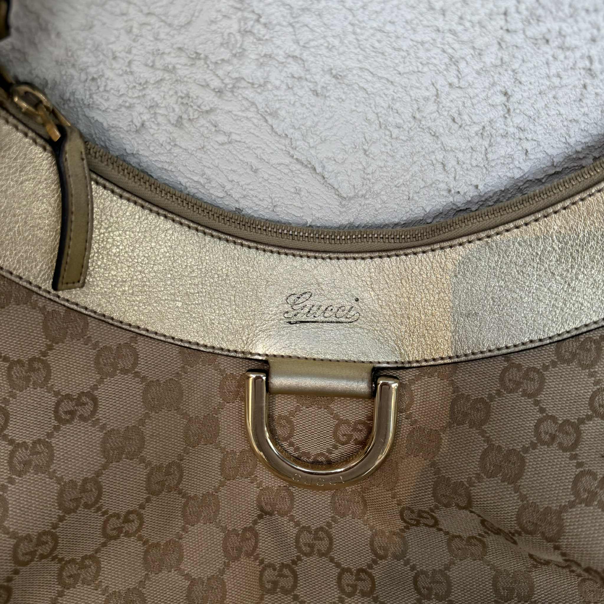 Gucci Abbey D - Ring Monogram Canvas Hobo Bag