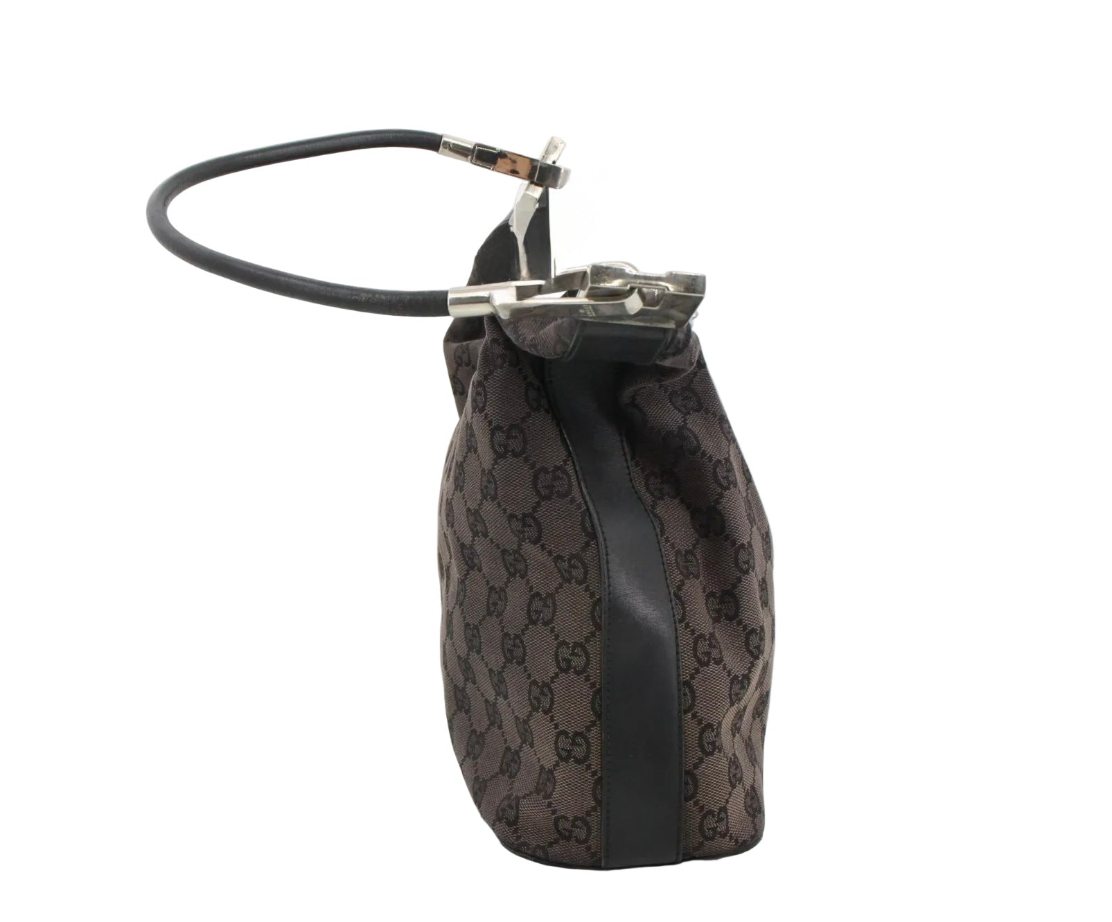 Gucci Clasp Handle Hobo GG Canvas
