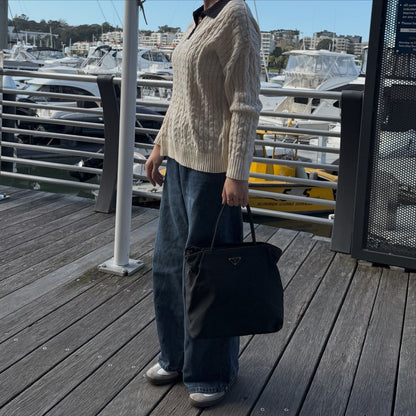 PRADA Black Tessuto Nylon Tote Bag