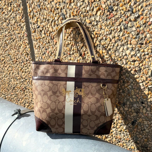 Coach Signature Chelsea Heritage Stripe Tote