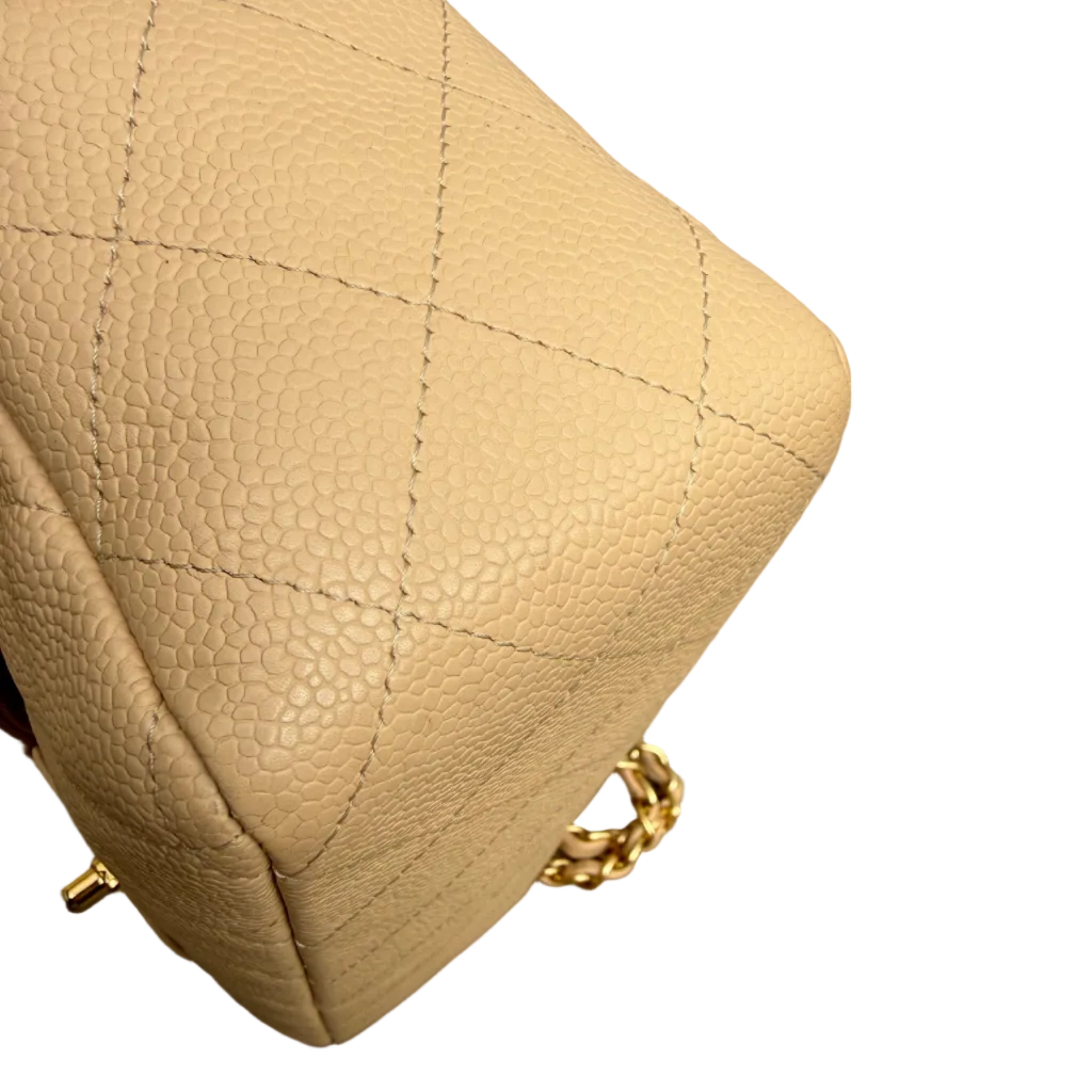 Chanel Classic Flap Jumbo Beige Caviar Bag