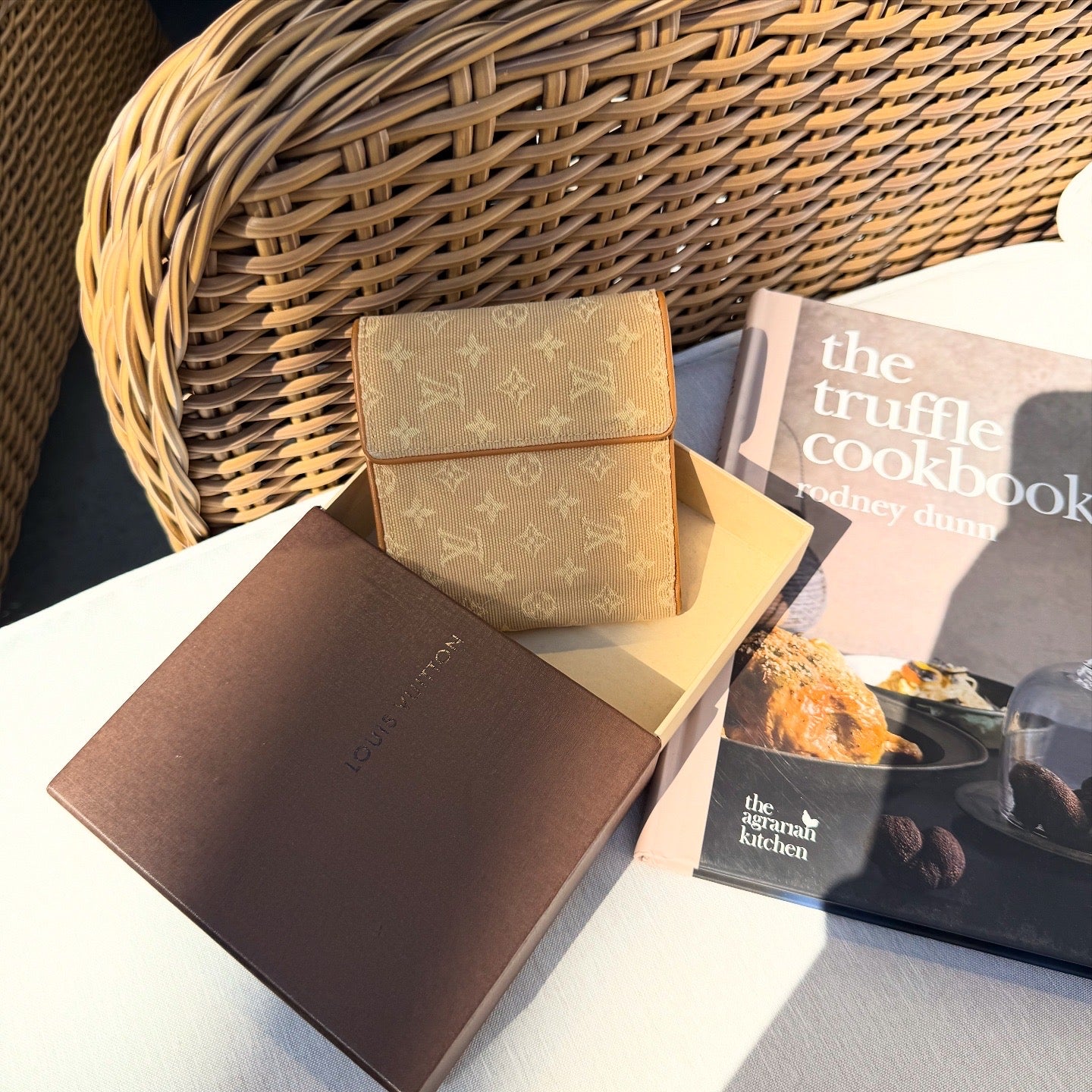 Louis Vuitton Khaki Monogram Mini Lin Compact Wallet