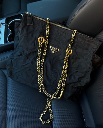 PRADA Chain Tote Shoulder Bag Vintage 1990s