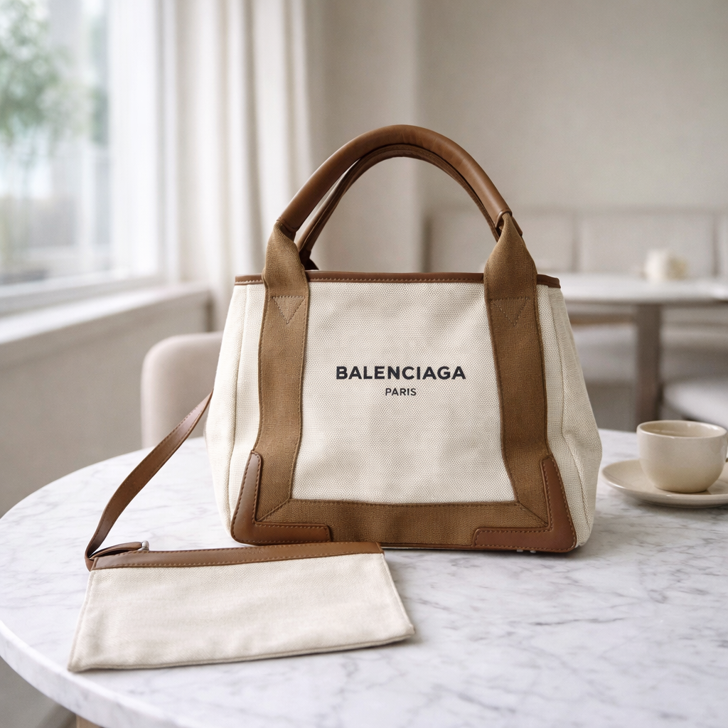 Balenciaga Cabas in Brown / Beige Tote Bag