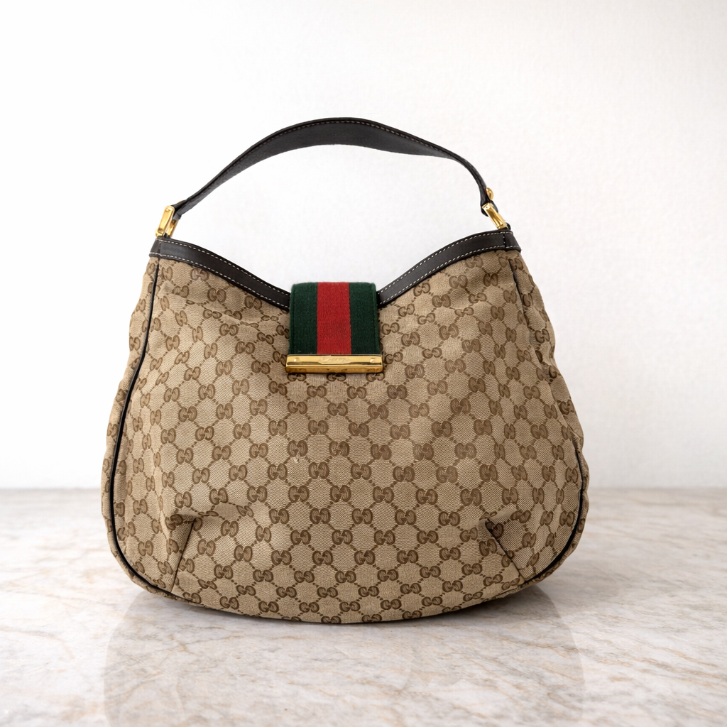 Gucci GG Canvas New Ladies Web Hobo