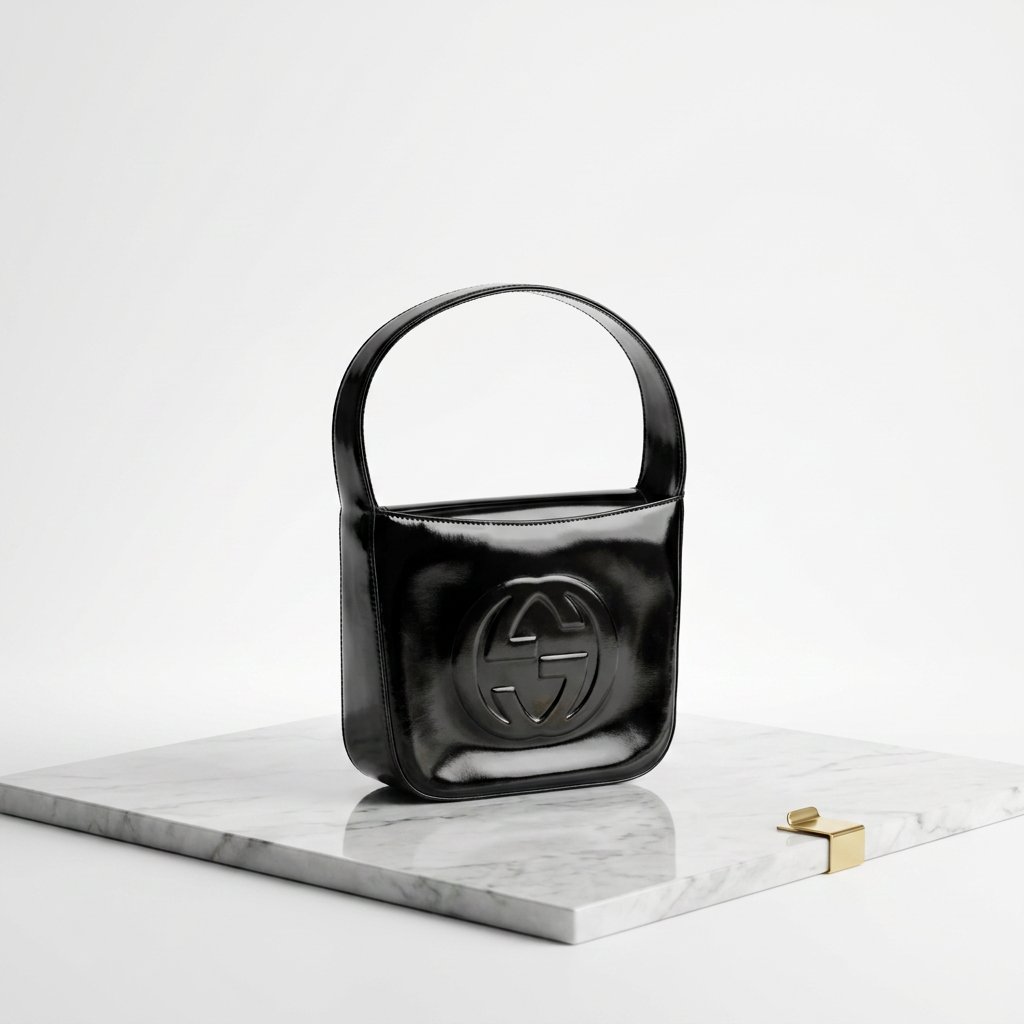 Gucci Vintage Patent Leather GG Shoulder Bag