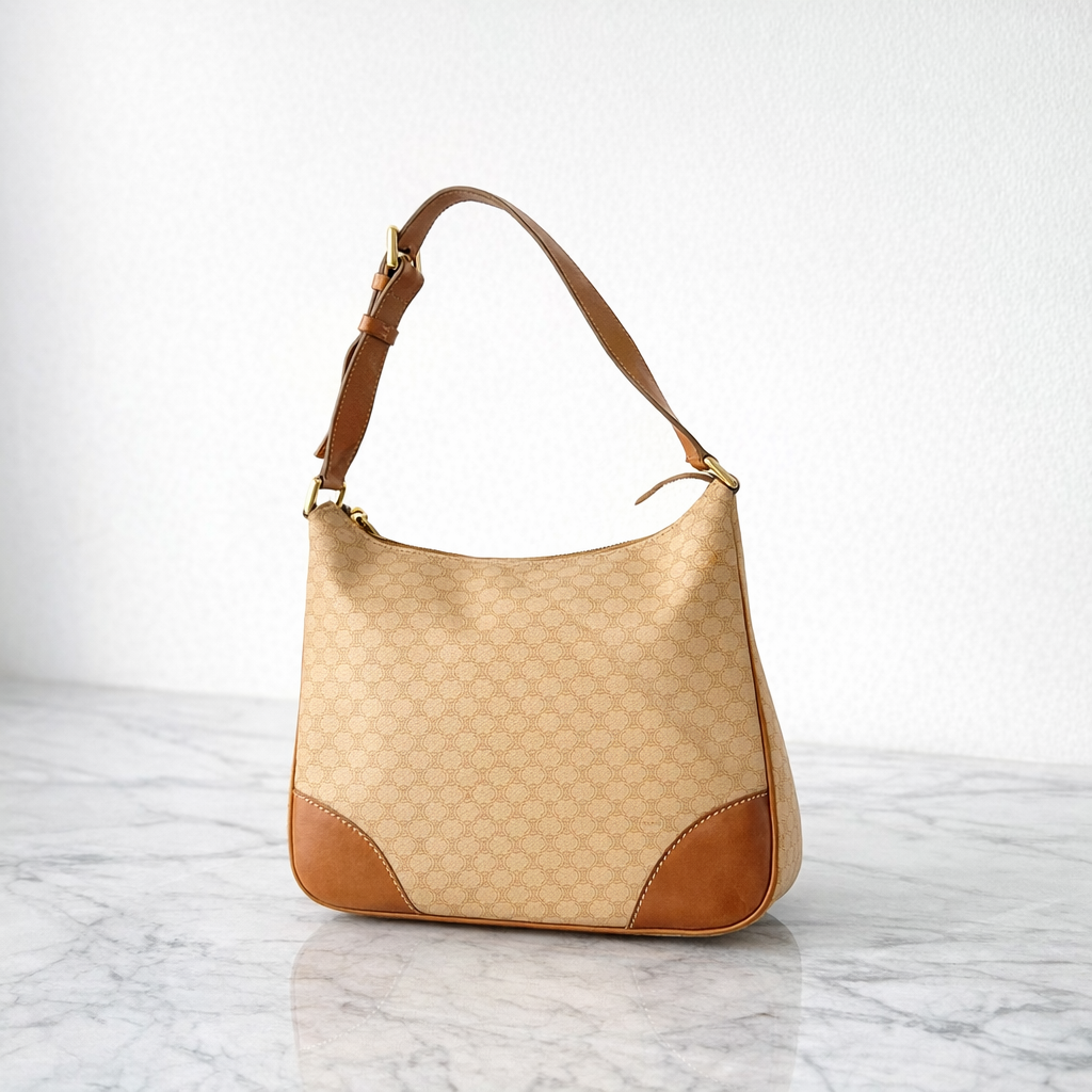 Celine Brown Macadam Shoulder Bag