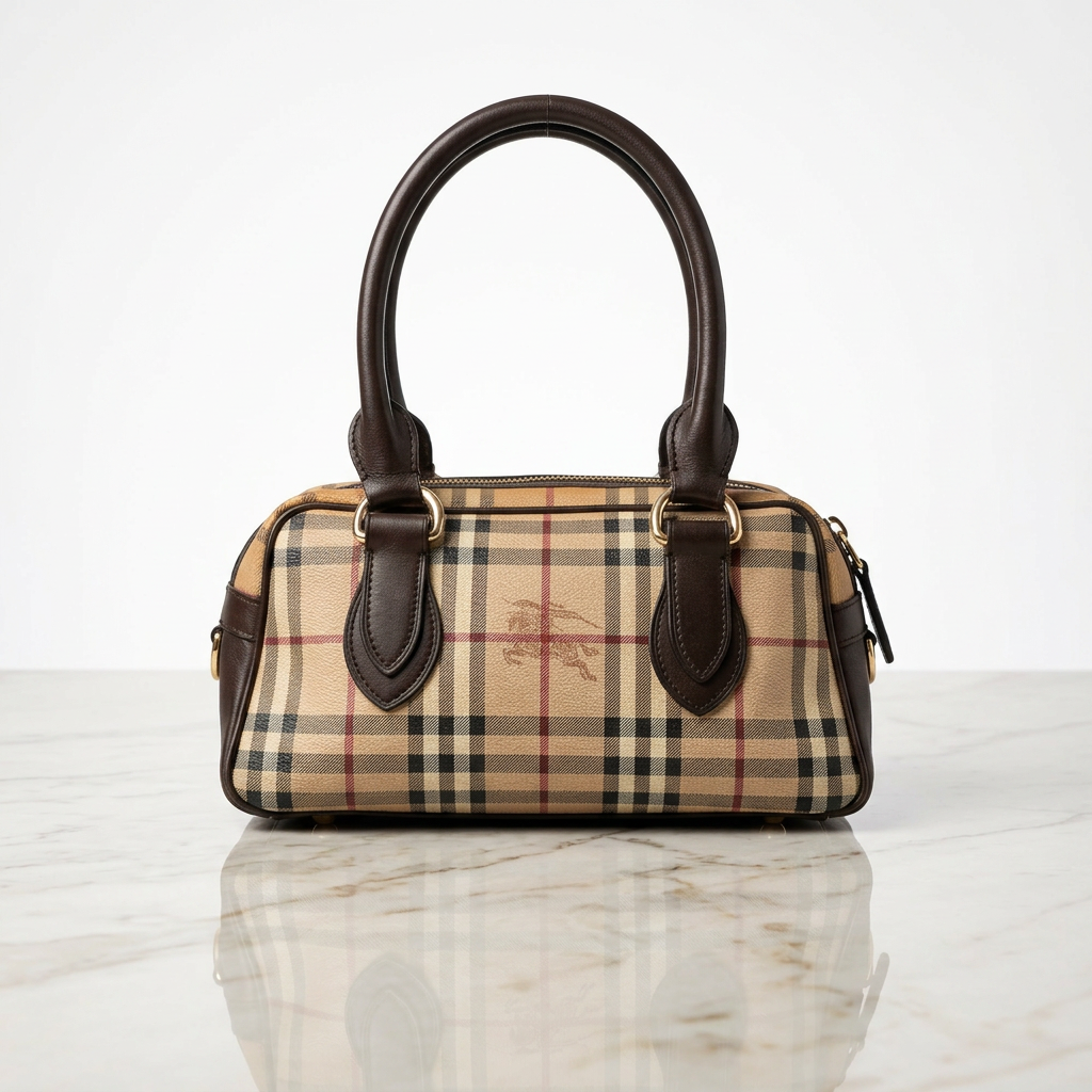 Burberry Haymarket Boston Bowling Bag