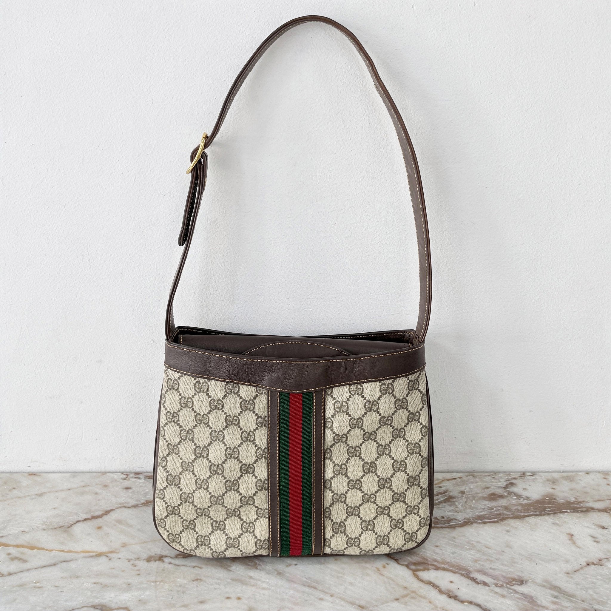 Gucci GG Supreme Web Sherry Line Shoulder Bag