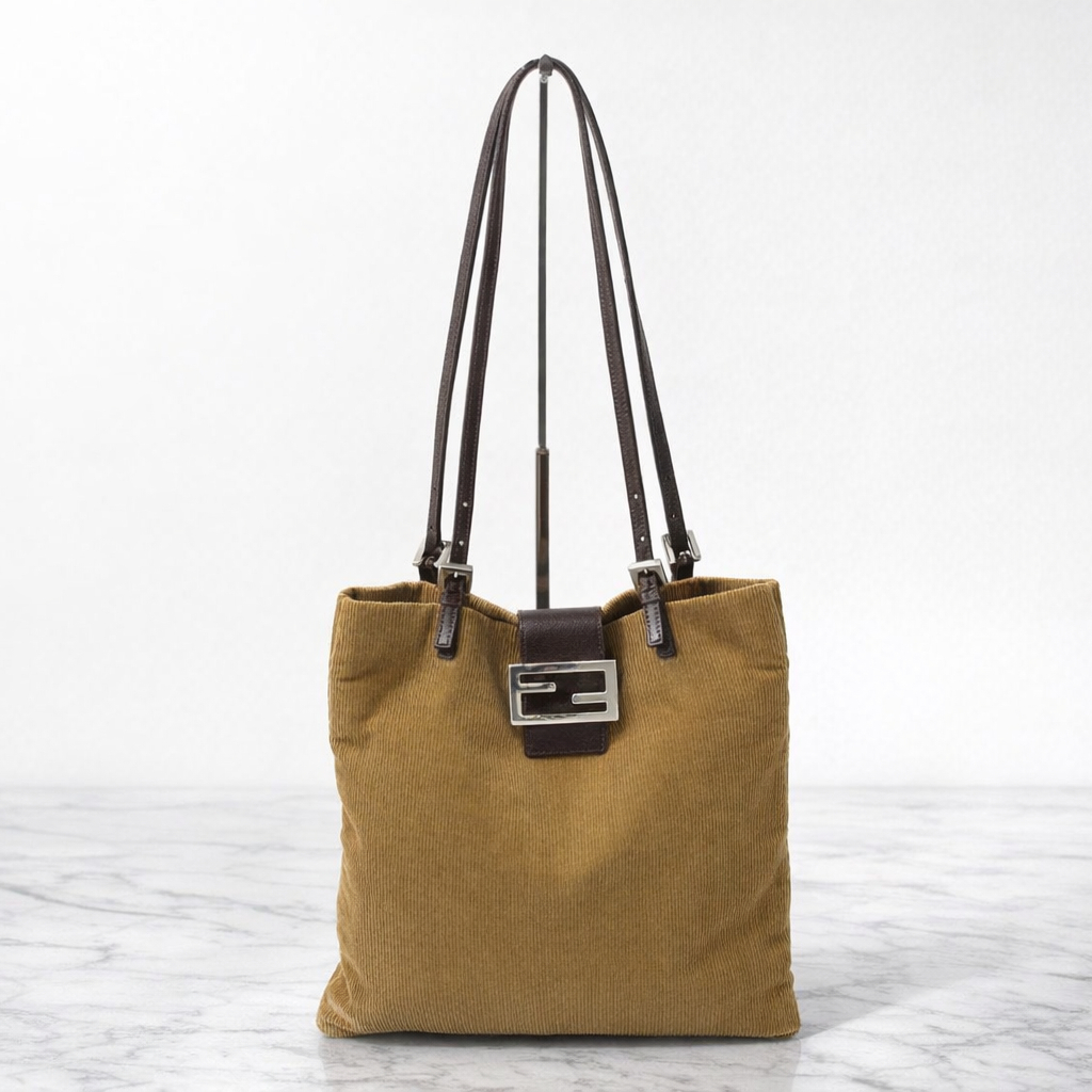 Fendi Corduroy Tote Bag