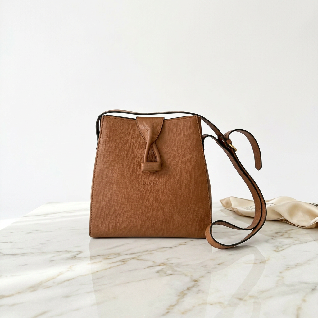 Loewe Textured Leather Toe Bag - Brown