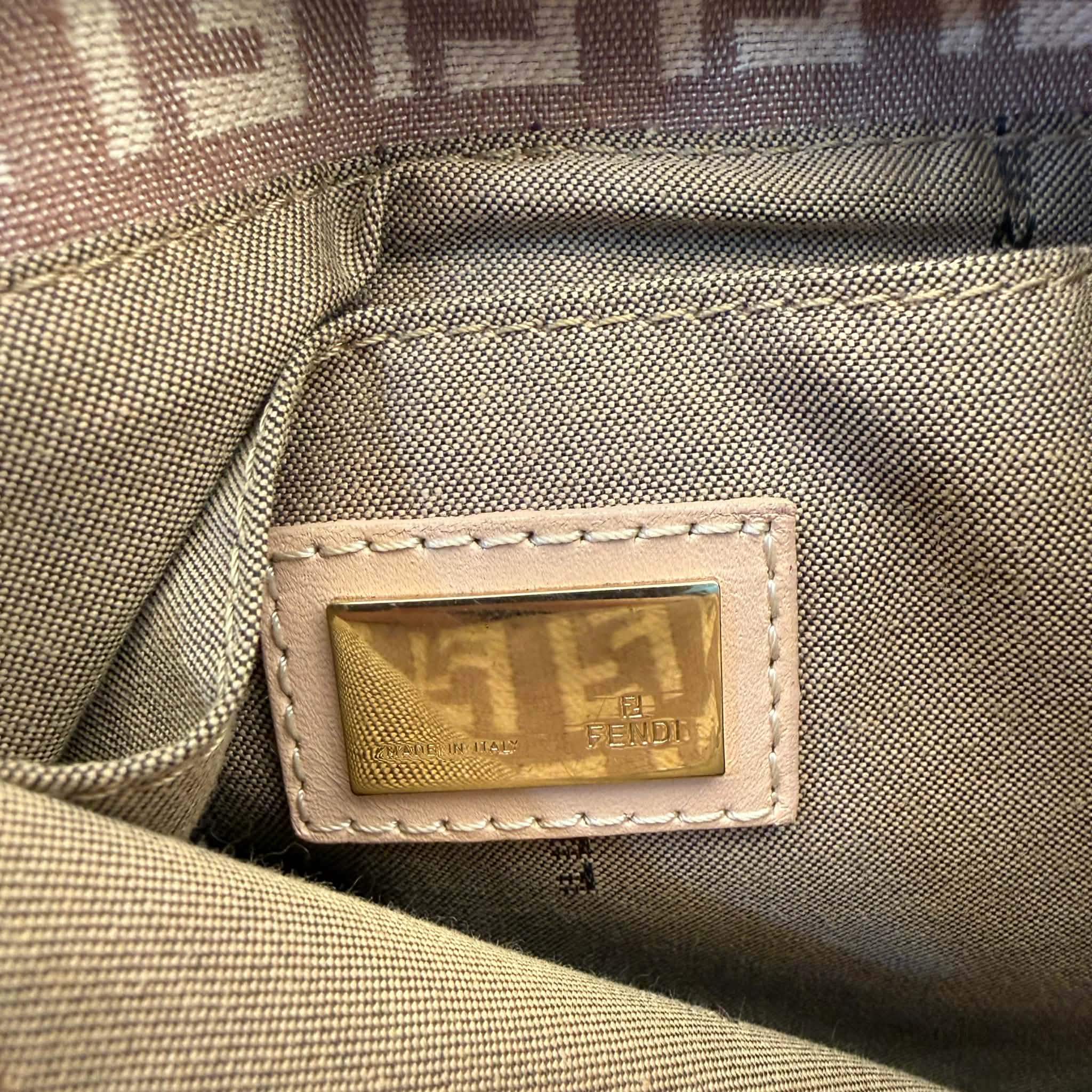 Fendi Zucchino Pink FF Messenger Bag Vintage