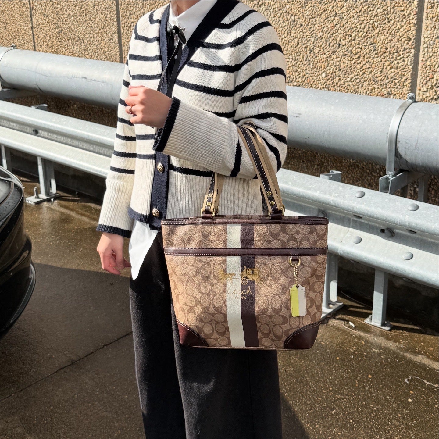 Coach Signature Chelsea Heritage Stripe Tote