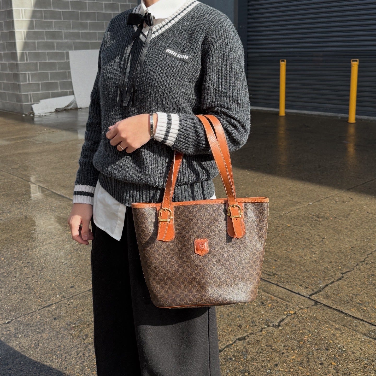 Celine 20th Century Macadam Coated Canvas tote bag