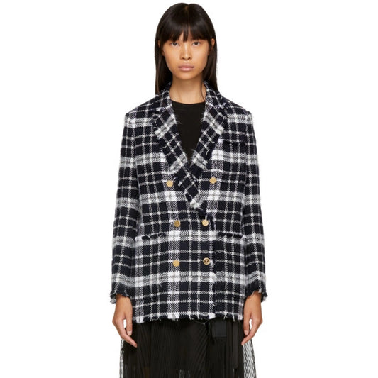Thom Browne Tartan Tweed Sack Jacket