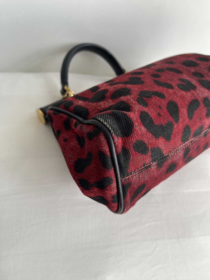 Dolce & Gabbana Canvas Small Miss Sicily Top Handle Bag
