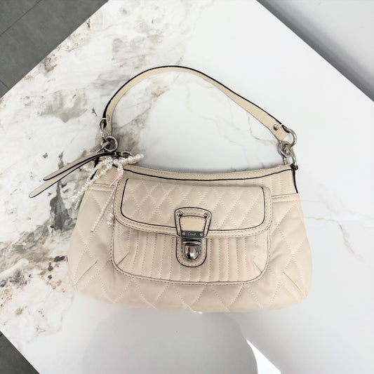COACH White Leather Shoulder Bag