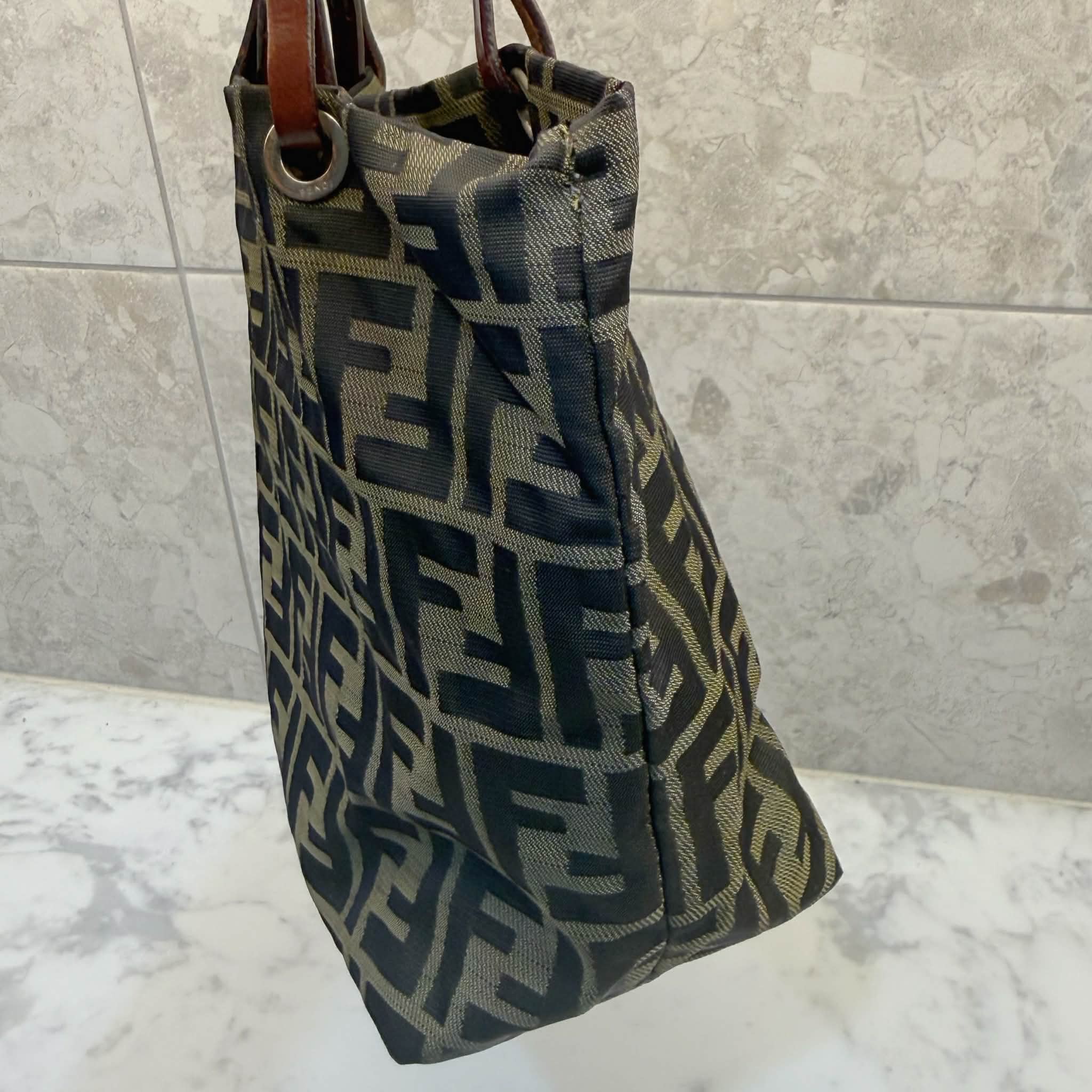 Fendi Brown Zucca FF Logo Tote Bag