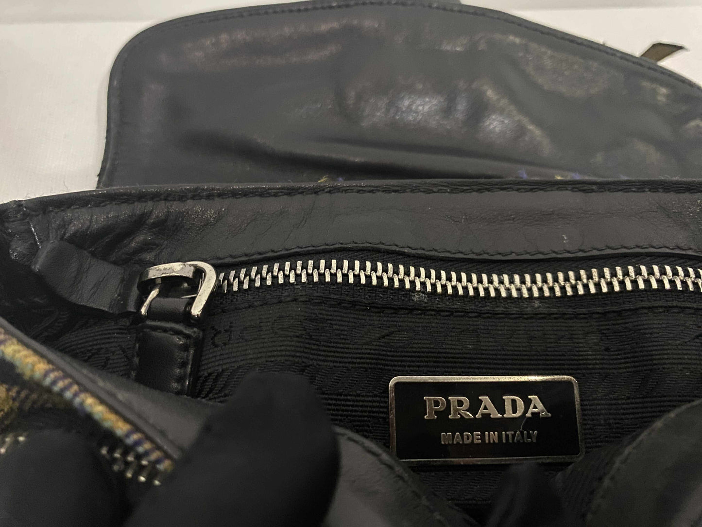 Prada Multicolor Plaid Wool Small Evening Bag
