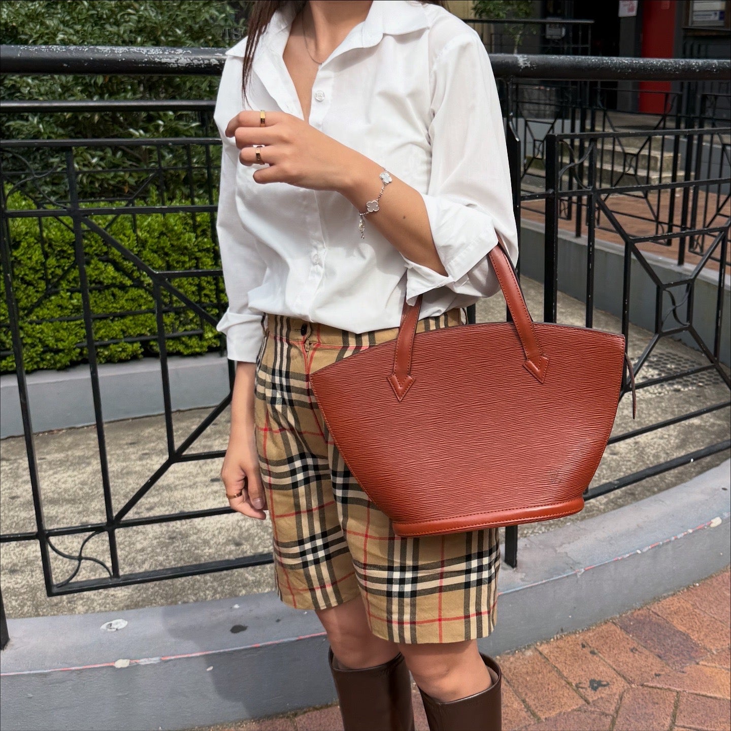Louis Vuitton Saint Jacques Shoulder Bag Brown Epi Leather