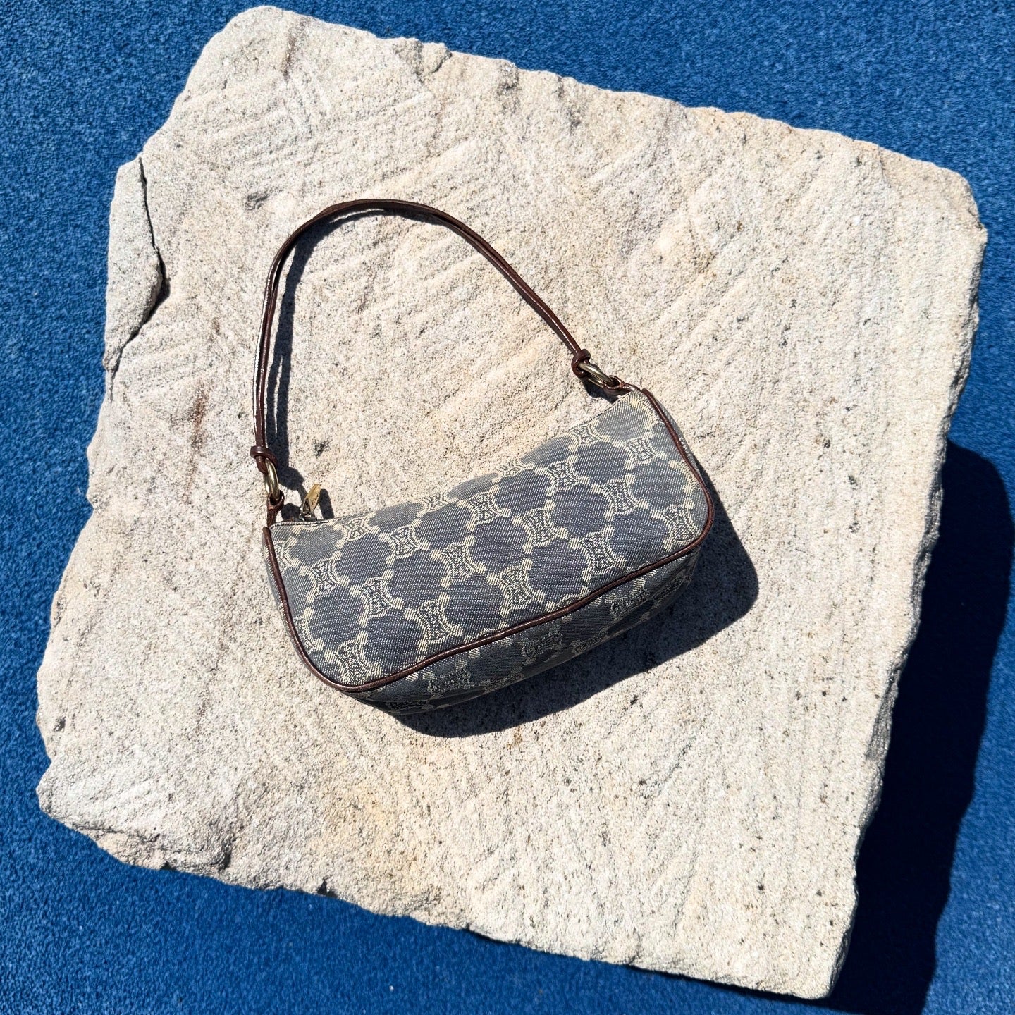 Celine Paris Macadam Blue Denim Bag