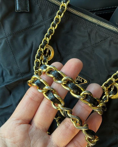 PRADA Chain Tote Shoulder Bag Vintage 1990s