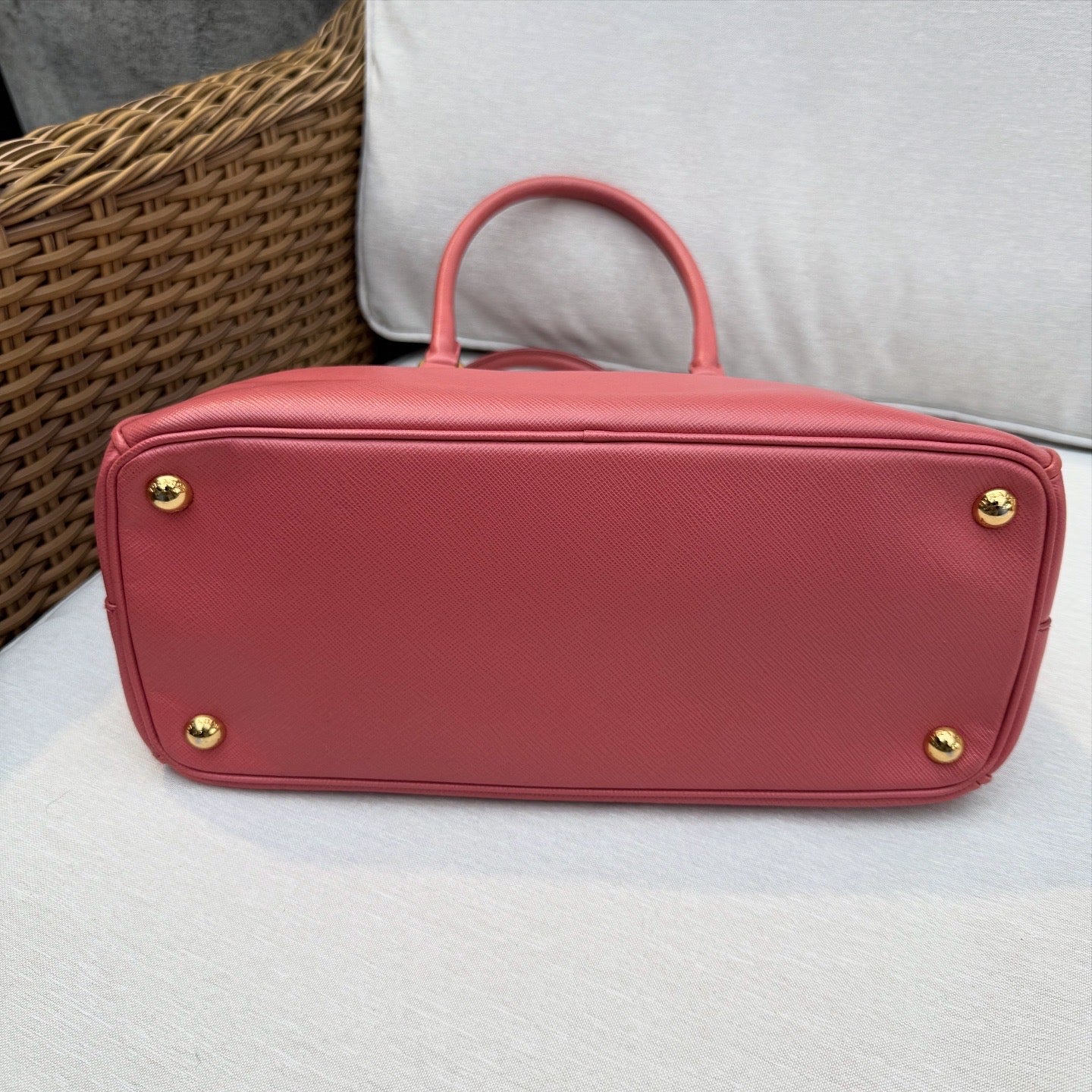 Prada Saffiano Lux Galleria Double Zip Tote Pink