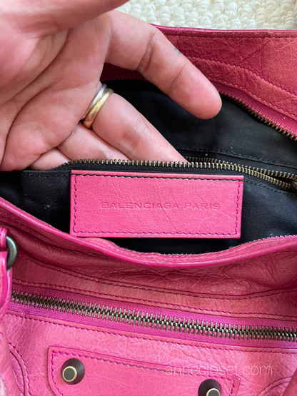 Balenciaga City Baby Pink Leather Handbag