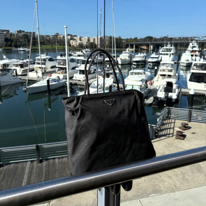 PRADA Black Tessuto Nylon Tote Bag