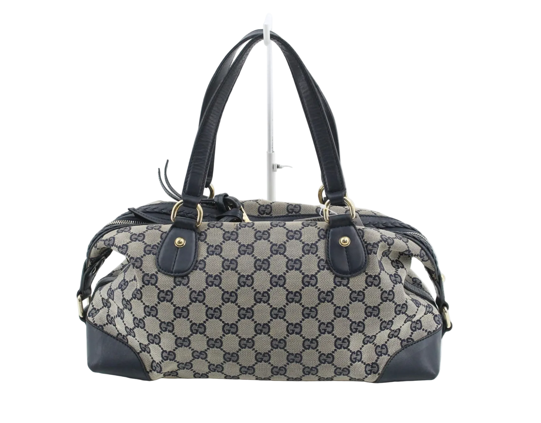 Gucci Navy Leather Brick Lane Boston Bag