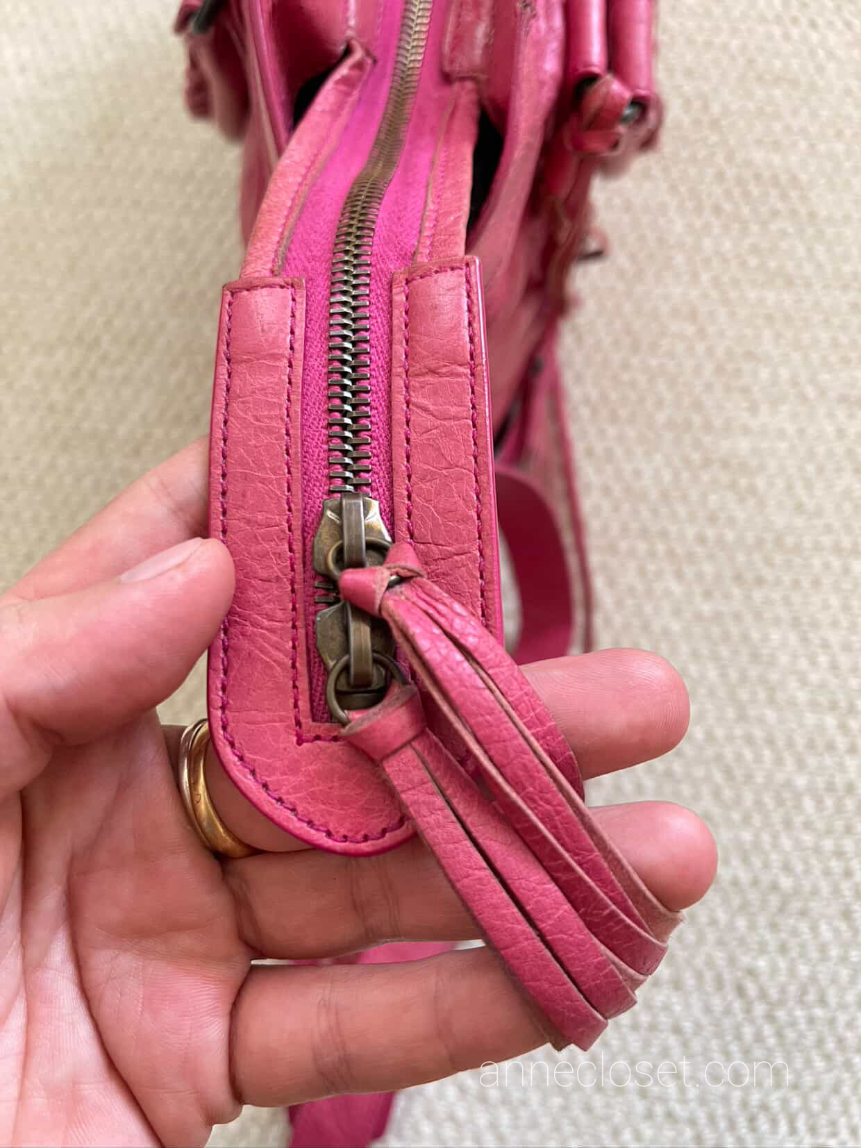 Balenciaga City Baby Pink Leather Handbag