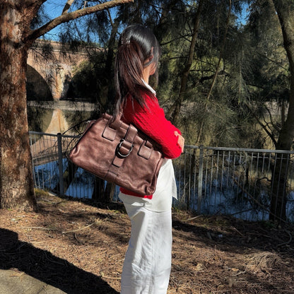 Salvatore Ferragamo Brown Leather Shoulder Bag