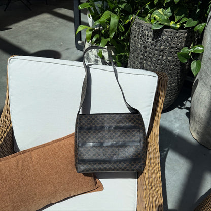 Celine Macadam Coated Canvas Shoulder Bag