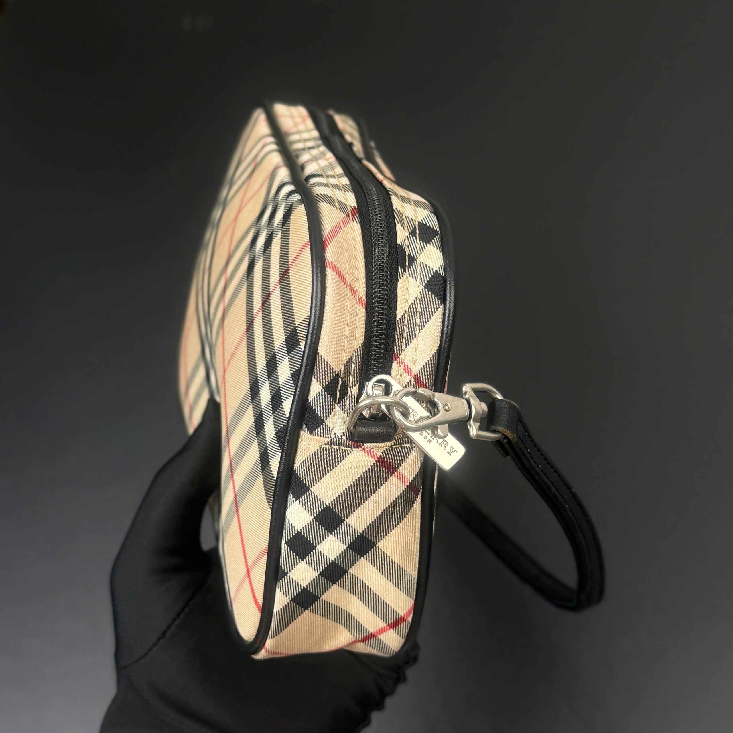 Burberry Nova Check Beige Synthetic Handbag