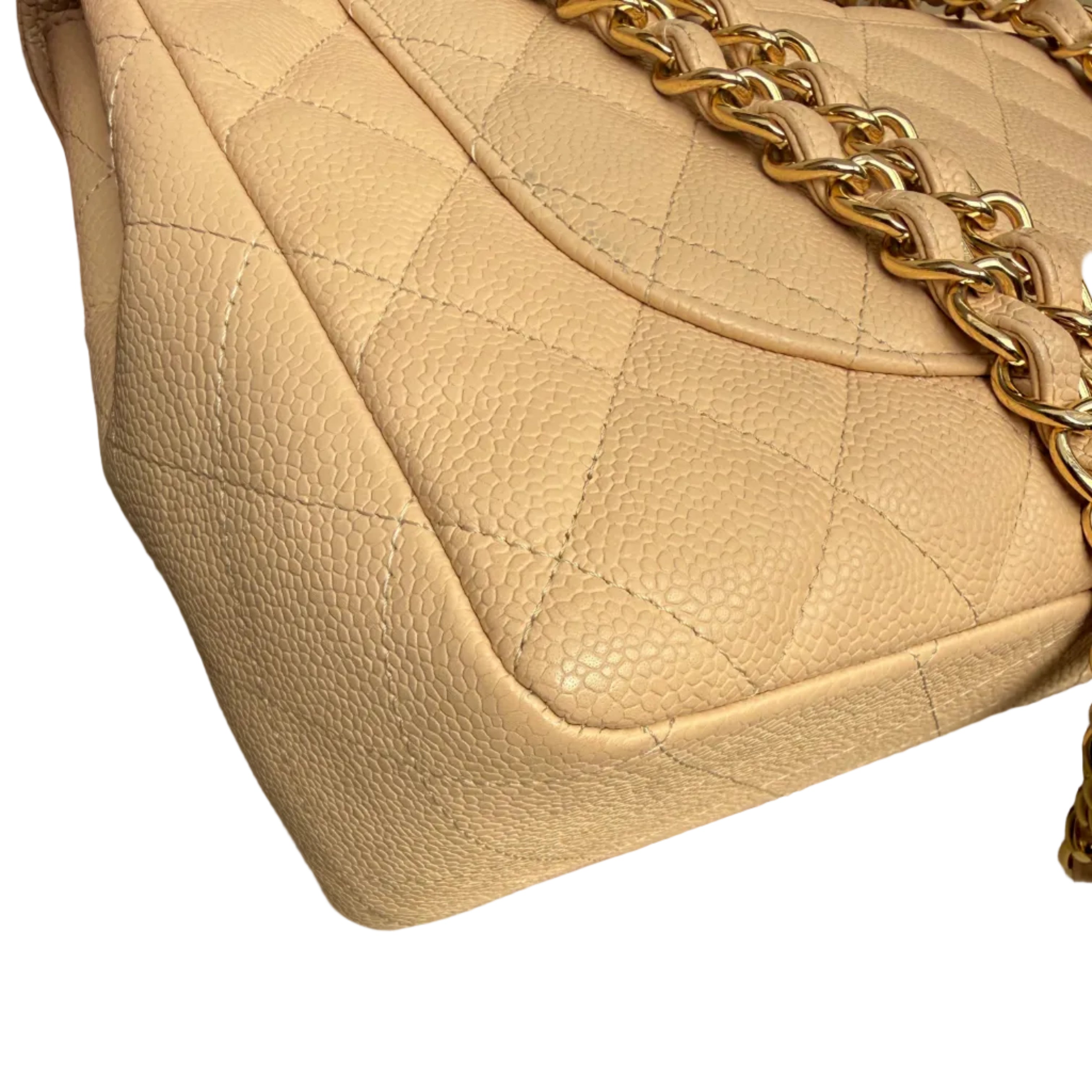 Chanel Classic Flap Jumbo Beige Caviar Bag
