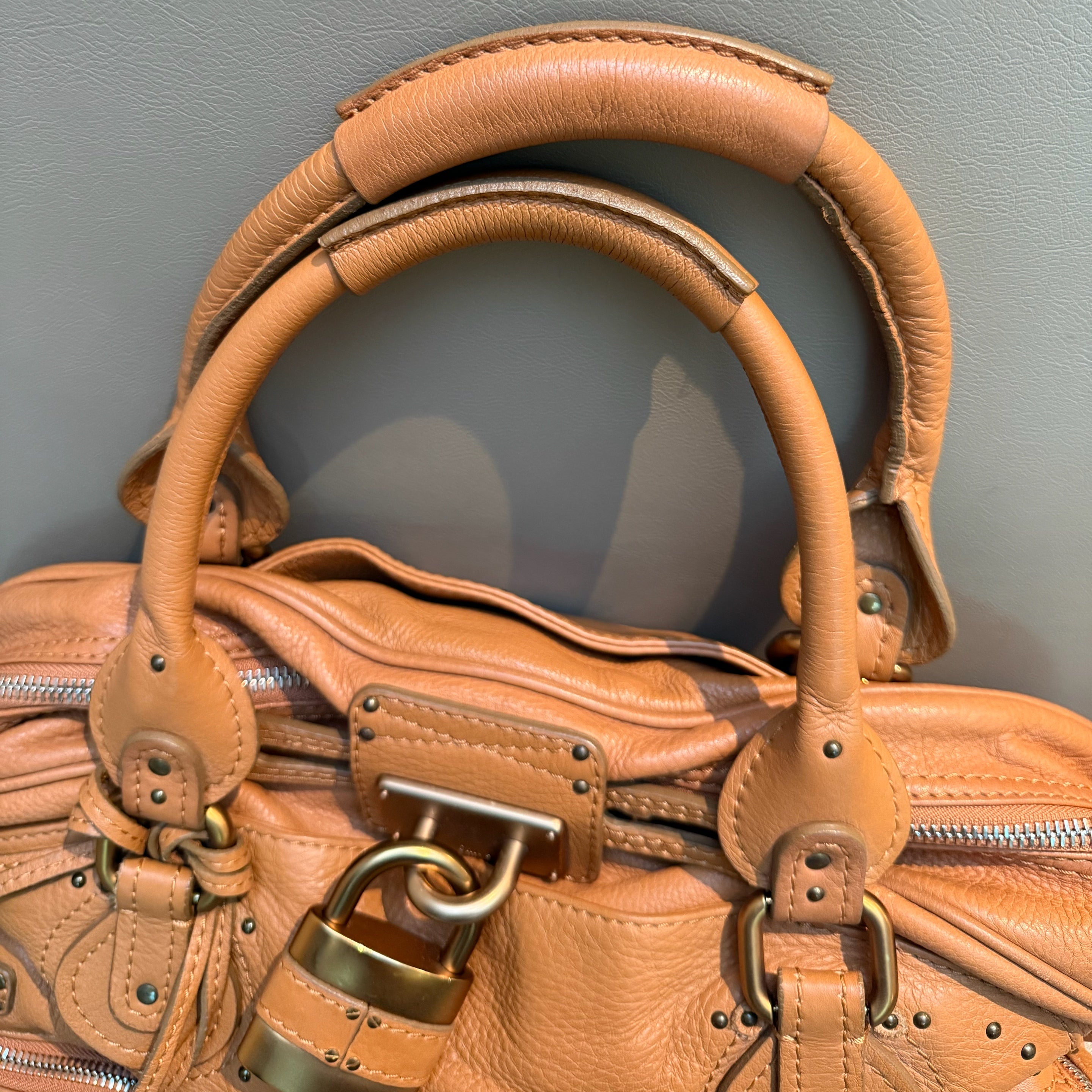 Chloé Calfskin Paddington Satchel Brown