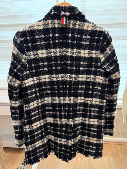 Thom Browne Tartan Tweed Sack Jacket