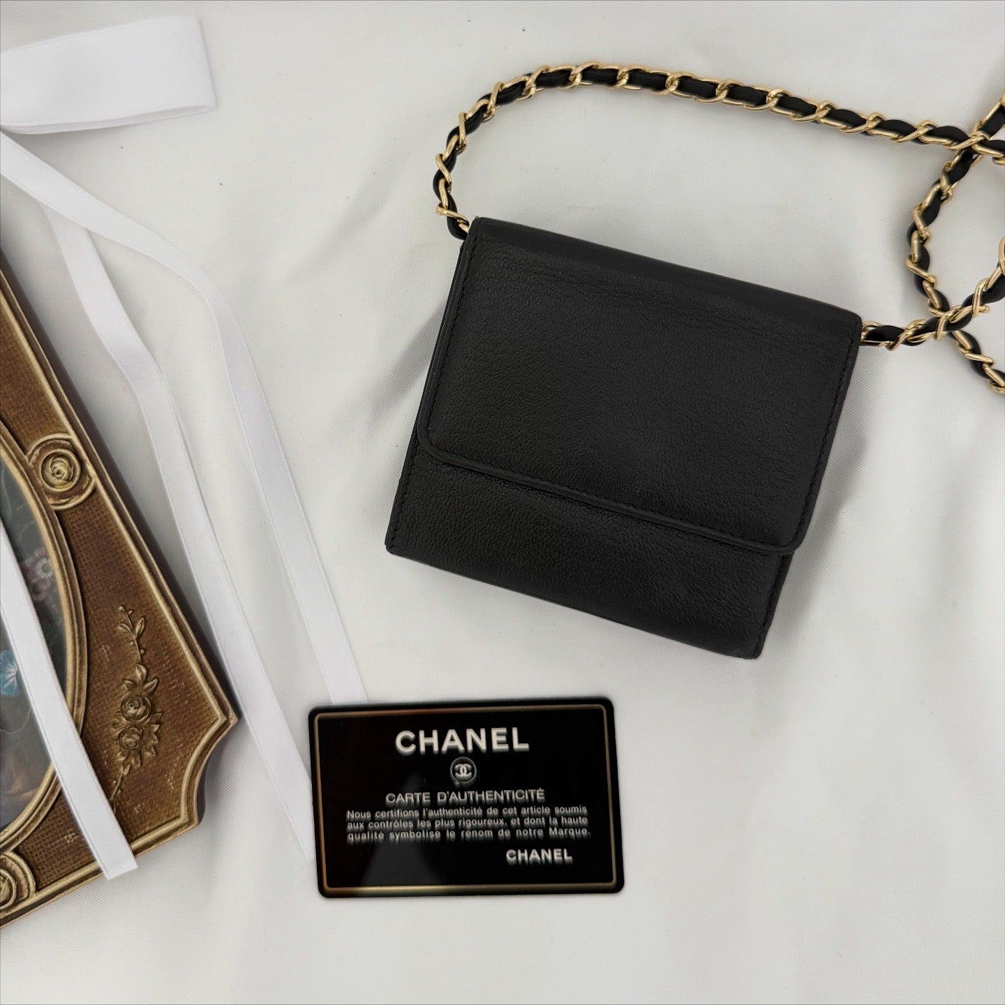 CHANEL Coco Button Tri-fold Wallet