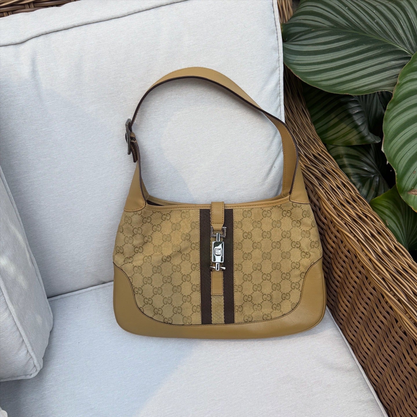 Gucci Jackie Bag - GG Beige Canvas