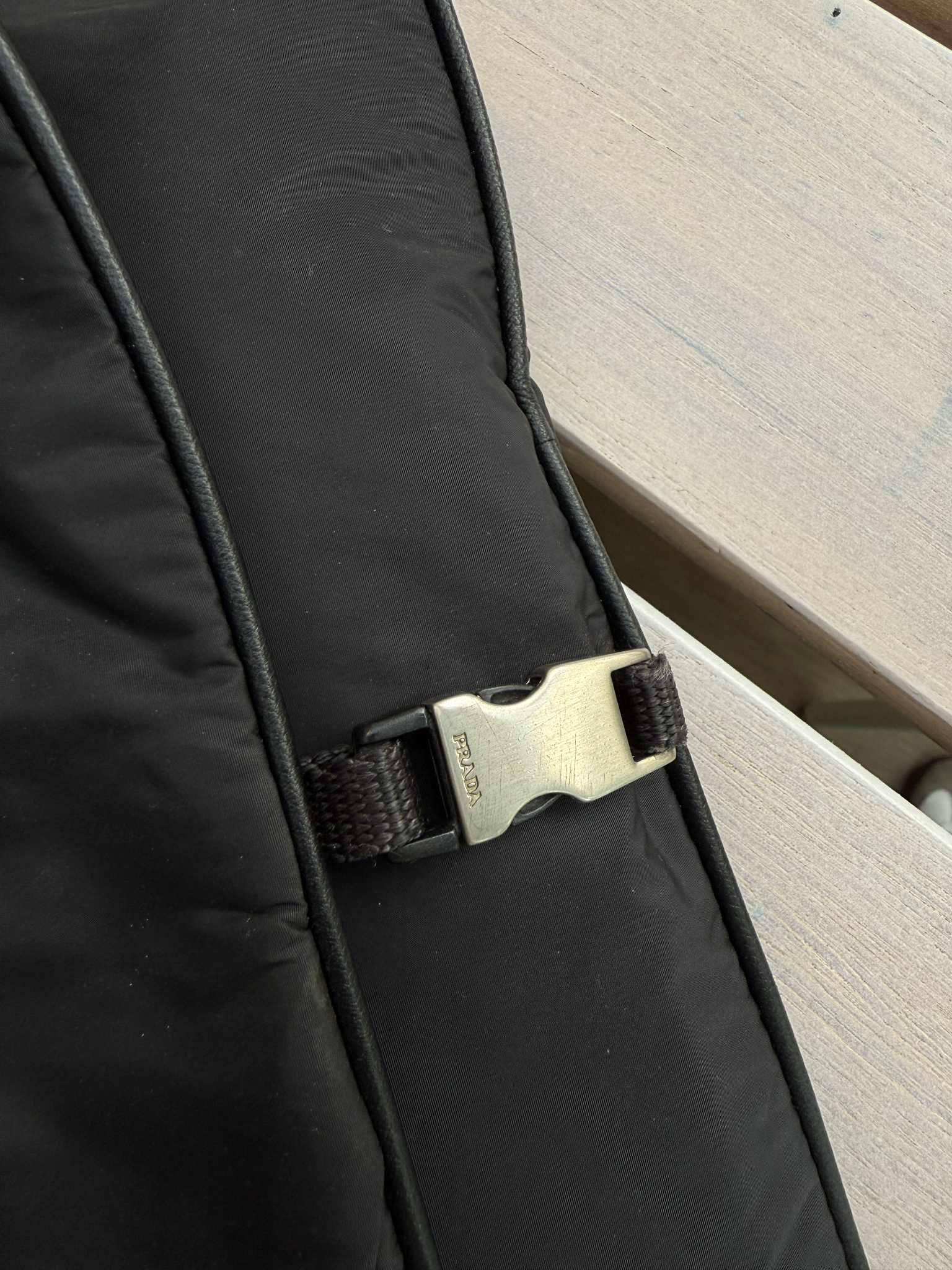 Prada Linea Rossa Black Nylon Shoulder Bag