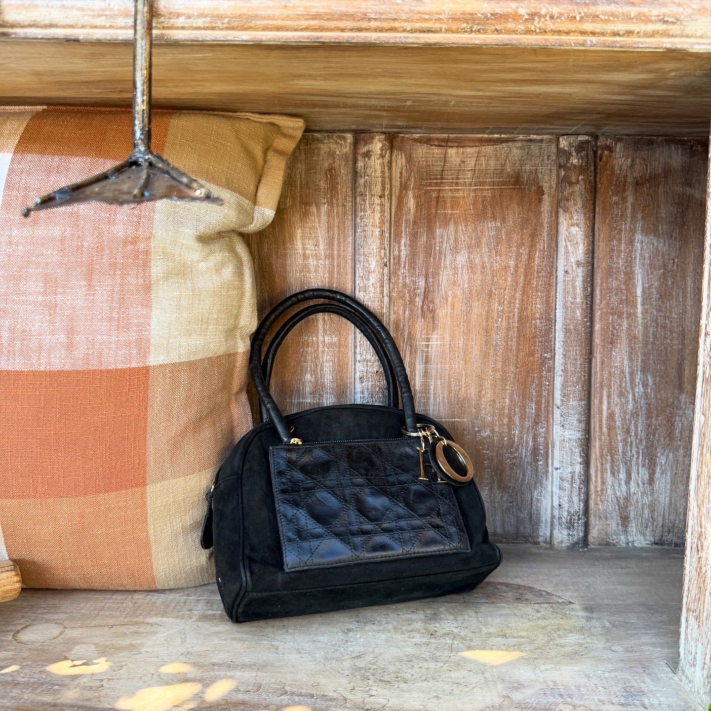 Christian Dior Black Cannage Vintage Handbag
